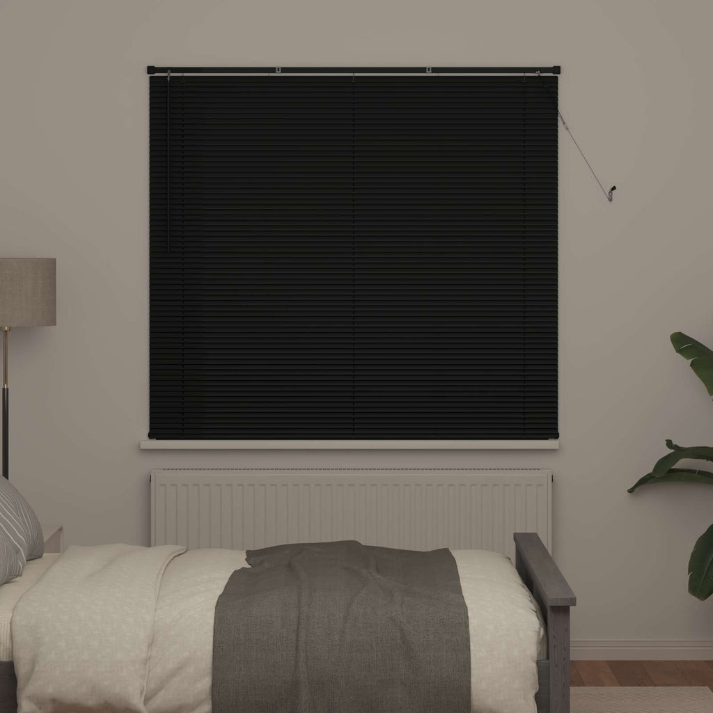 Jalousie Schwarz 150 x 130 cm 25 mm PVC