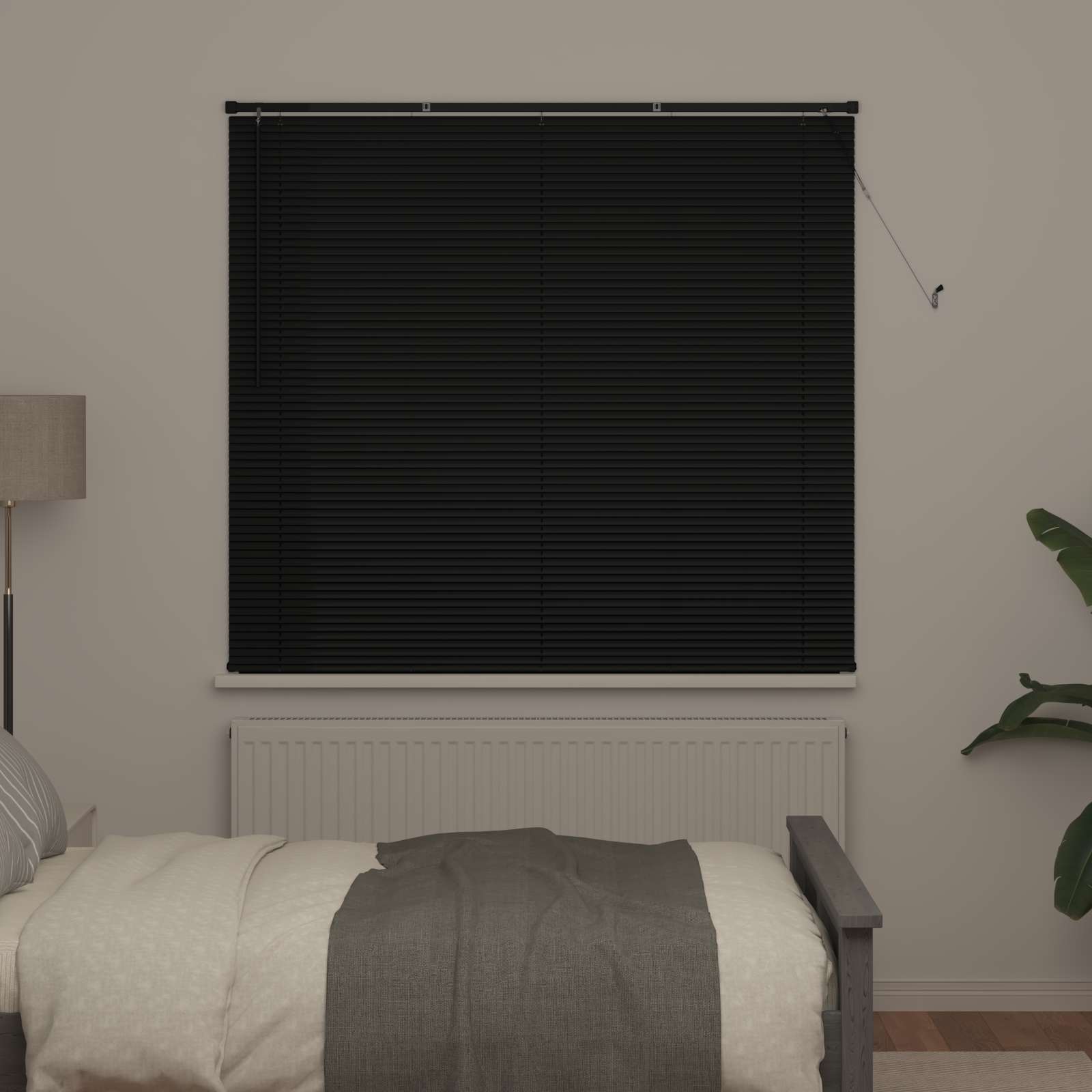 Jalousie Schwarz 150 x 160 cm 25 mm PVC