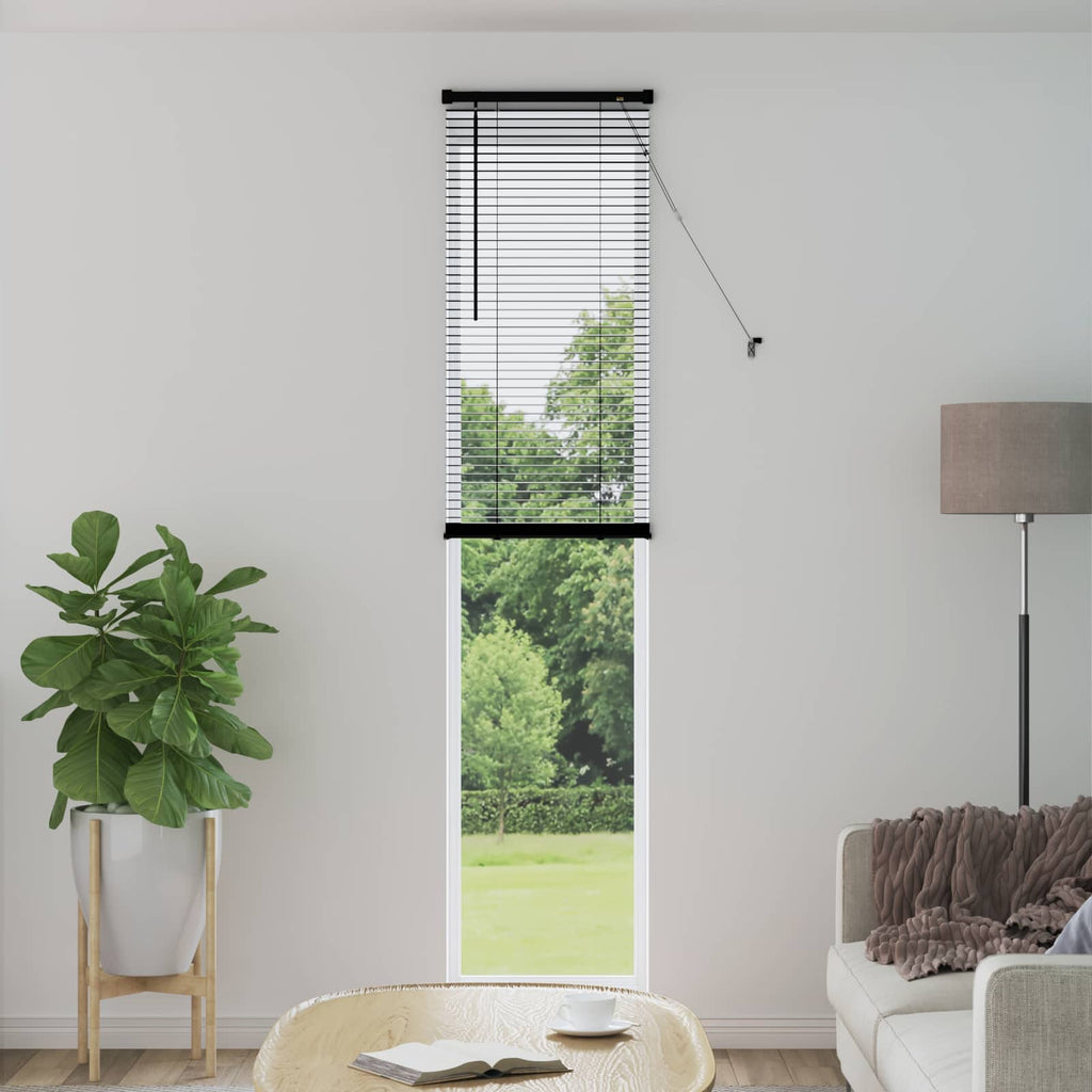 Jalousie Schwarz 213 x 40 cm 25 mm PVC