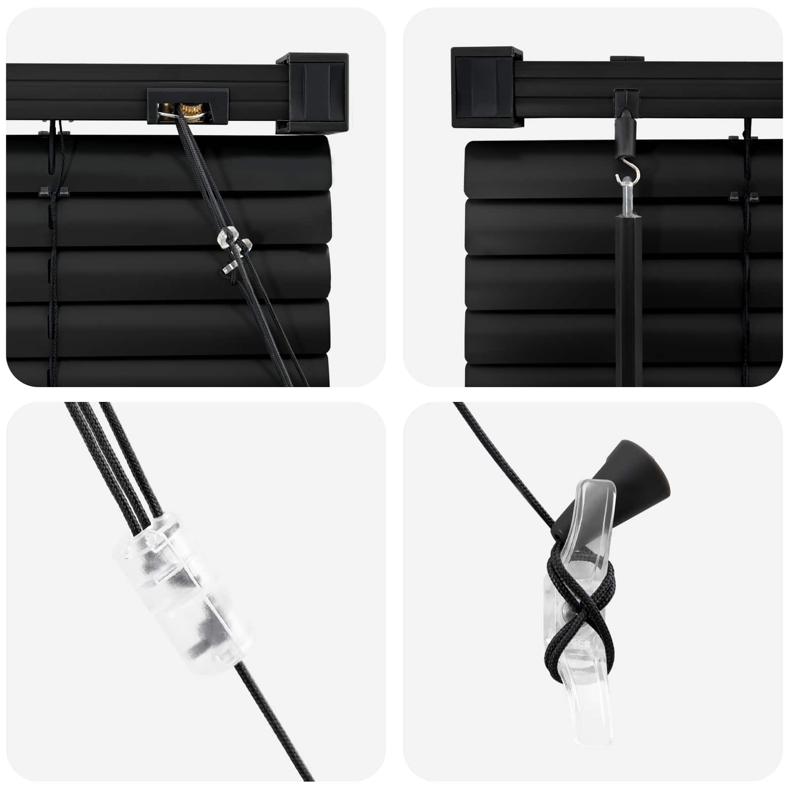 Jalousie Schwarz 213 x 50 cm 25 mm PVC
