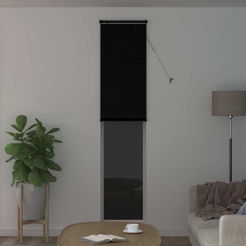 Jalousie Schwarz 213 x 50 cm 25 mm PVC