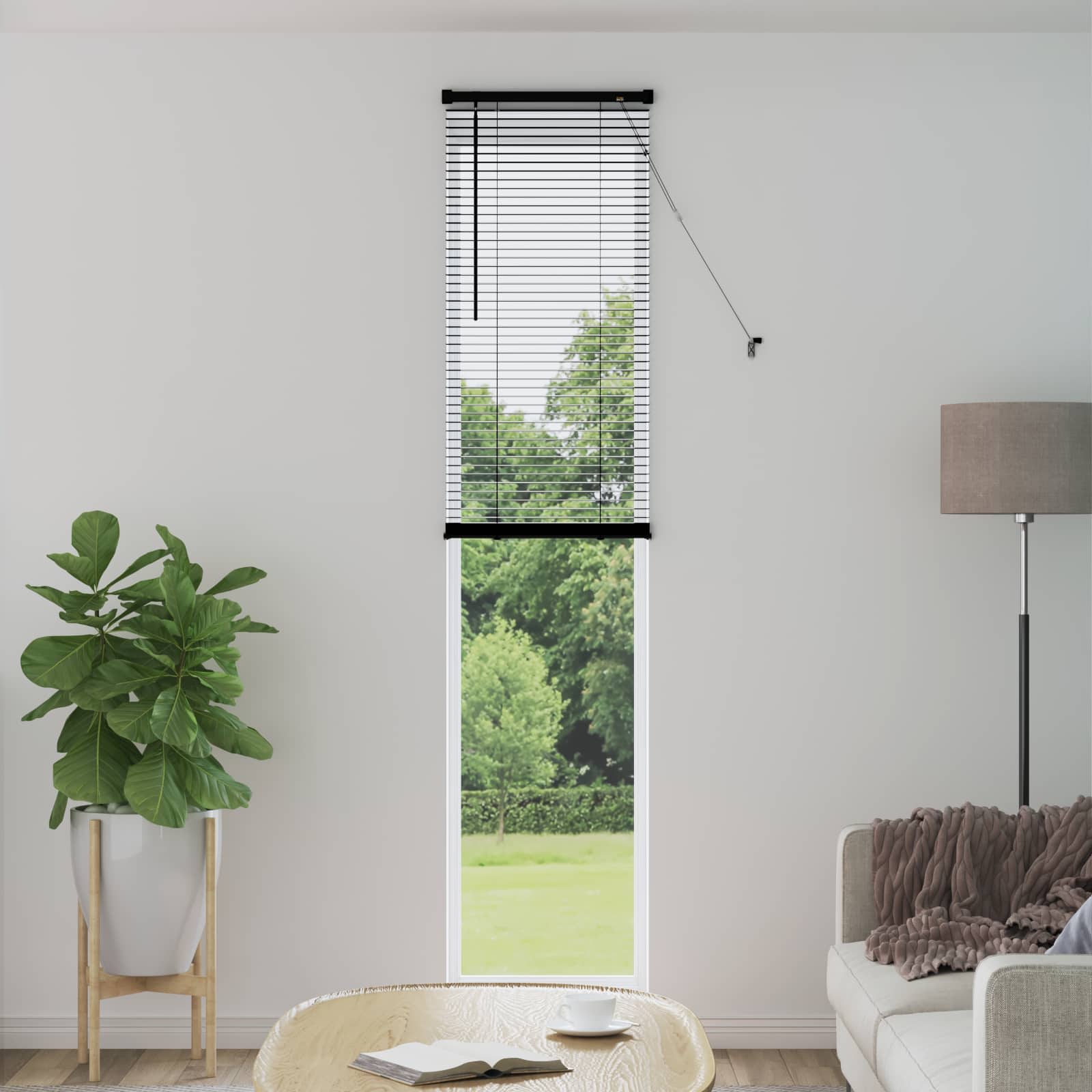 Jalousie Schwarz 213 x 60 cm 25 mm PVC