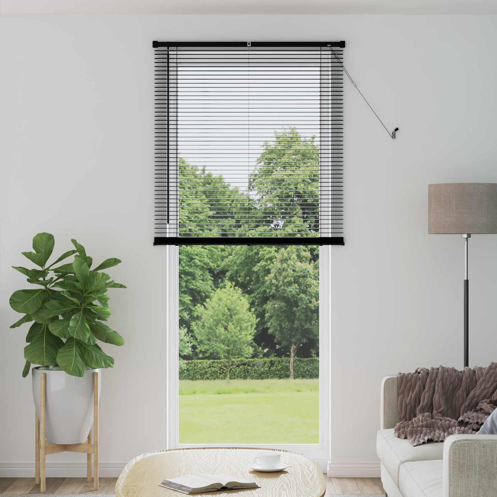 Jalousie Schwarz 213 x 70 cm 25 mm PVC