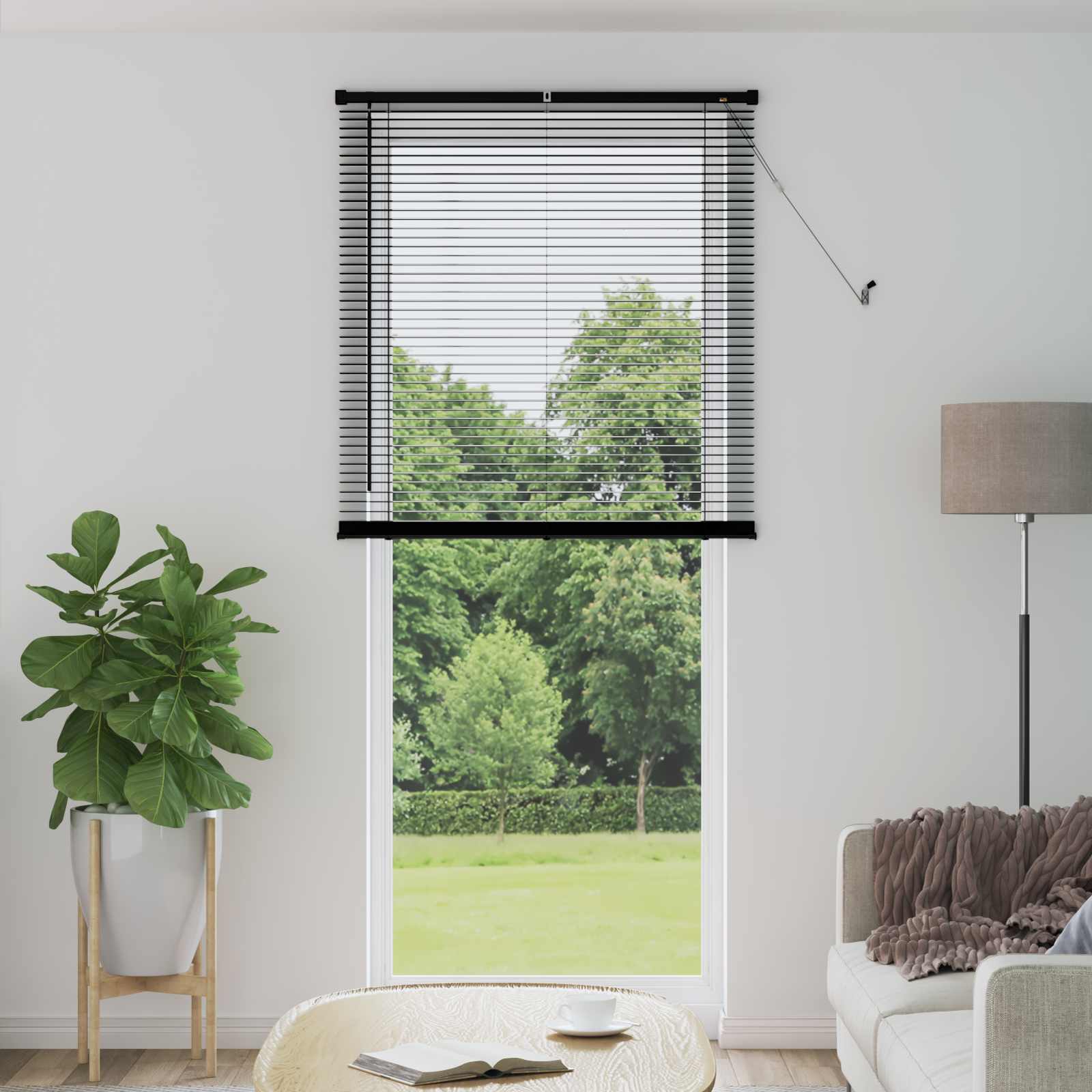 Jalousie Schwarz 213 x 70 cm 25 mm PVC