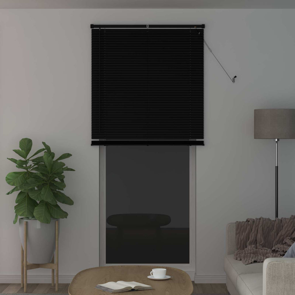 Jalousie Schwarz 213 x 90 cm 25 mm PVC