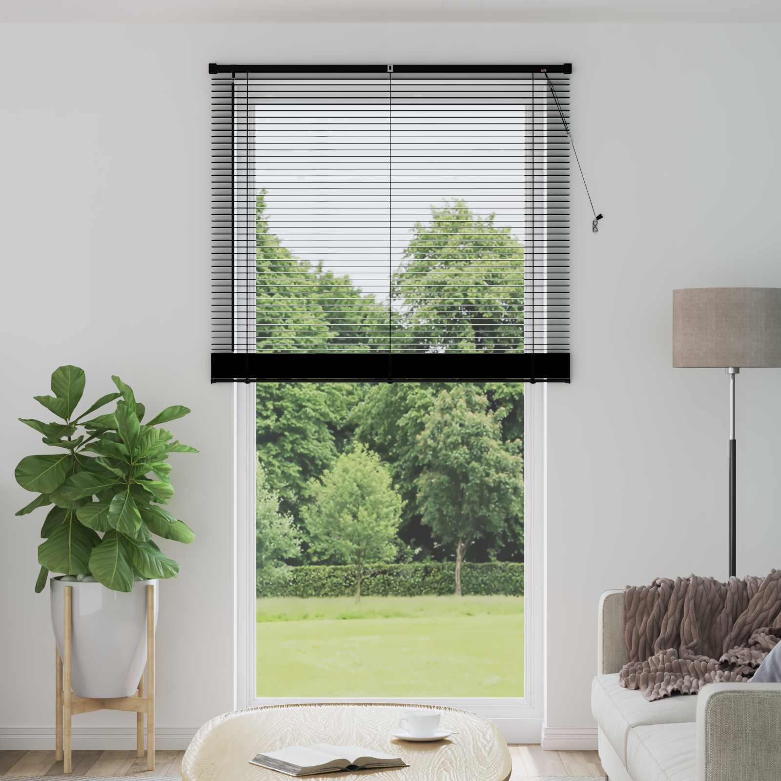 Jalousie Schwarz 213 x 120 cm 25 mm PVC