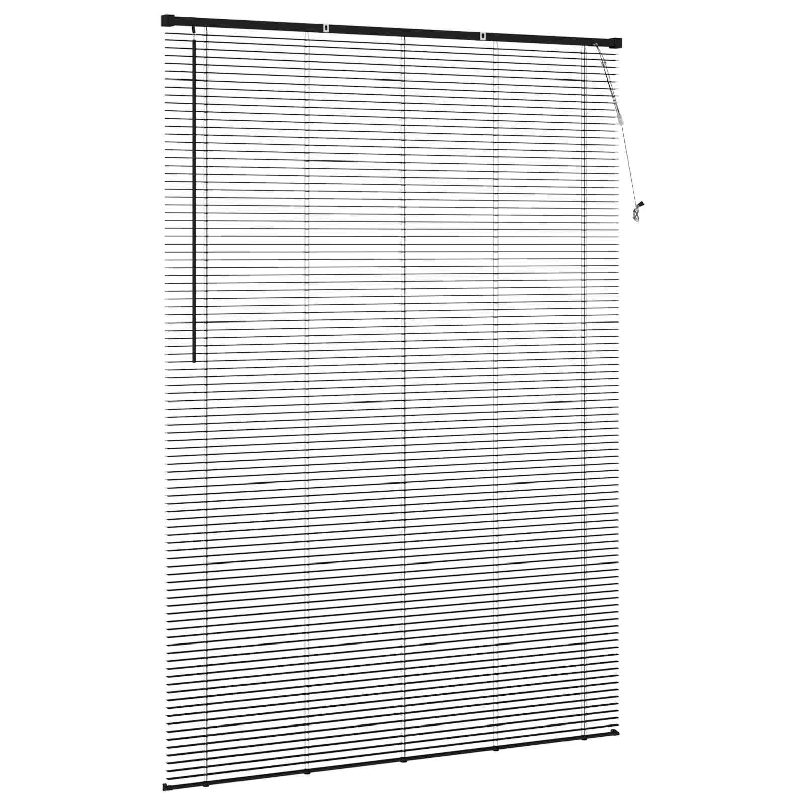Jalousie Schwarz 213 x 140 cm 25 mm PVC