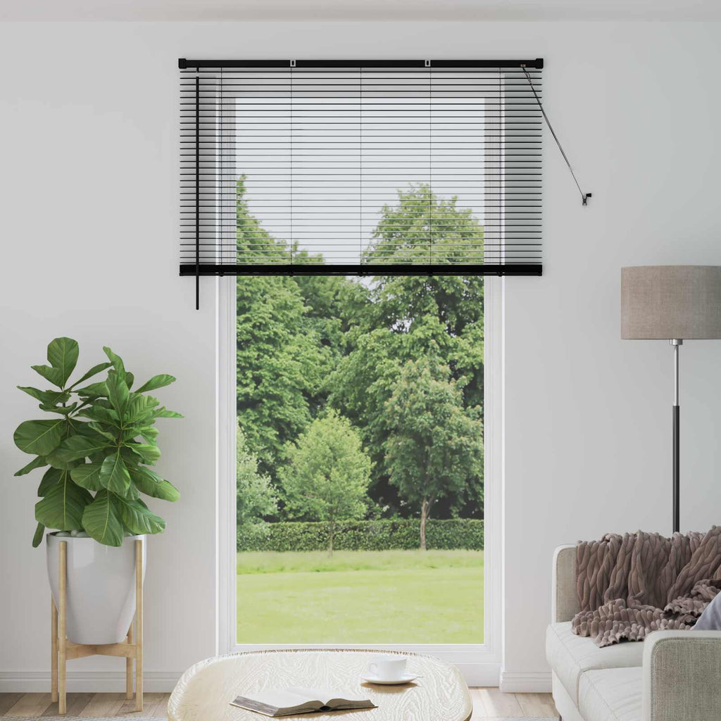 Jalousie Schwarz 213 x 150 cm 25 mm PVC