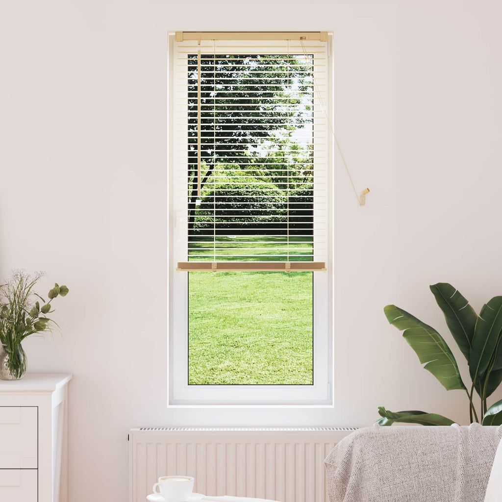 Jalousie Hellbraun mit Muster 150 x 40 cm 25 mm PVC