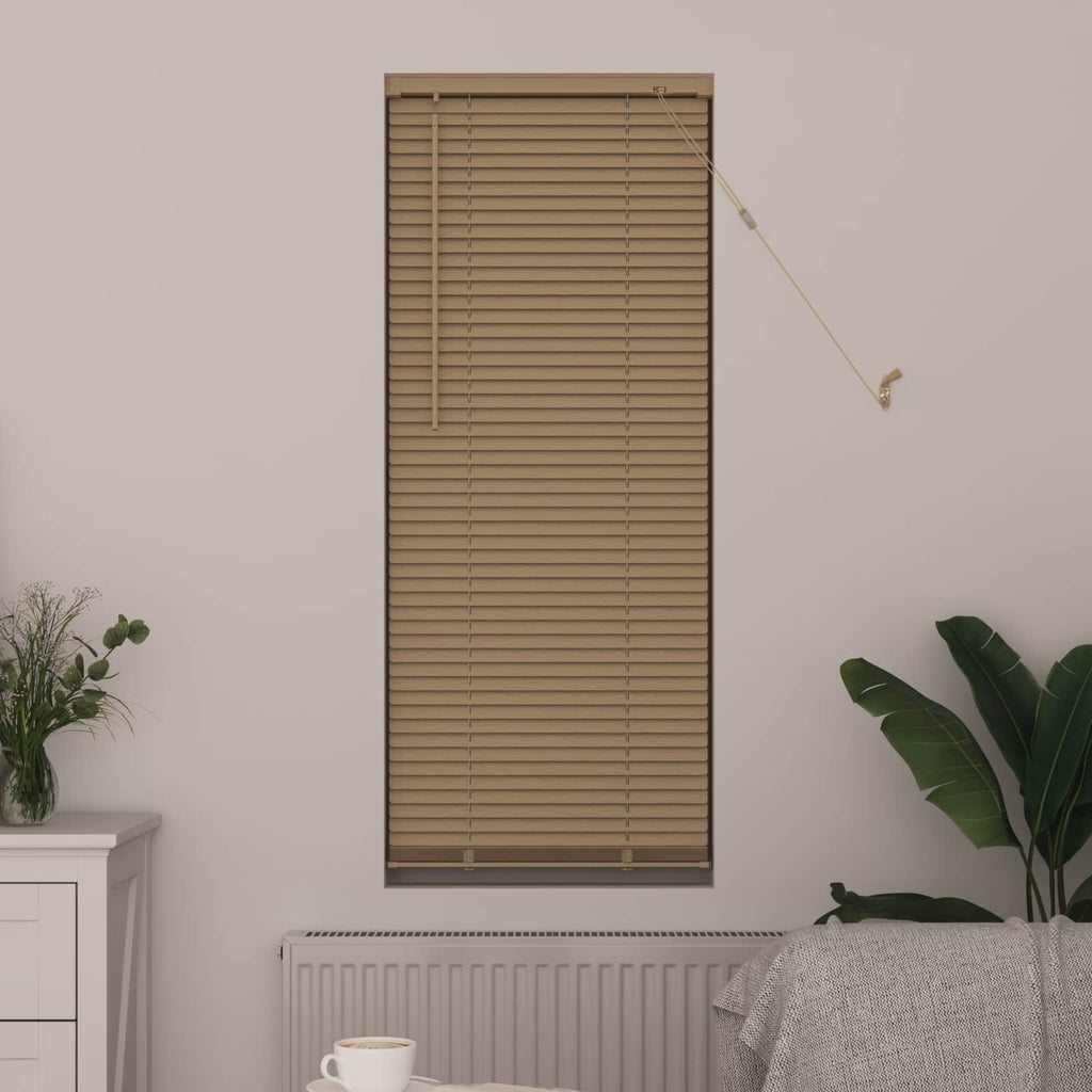 Jalousie Hellbraun mit Muster 150 x 50 cm 25 mm PVC