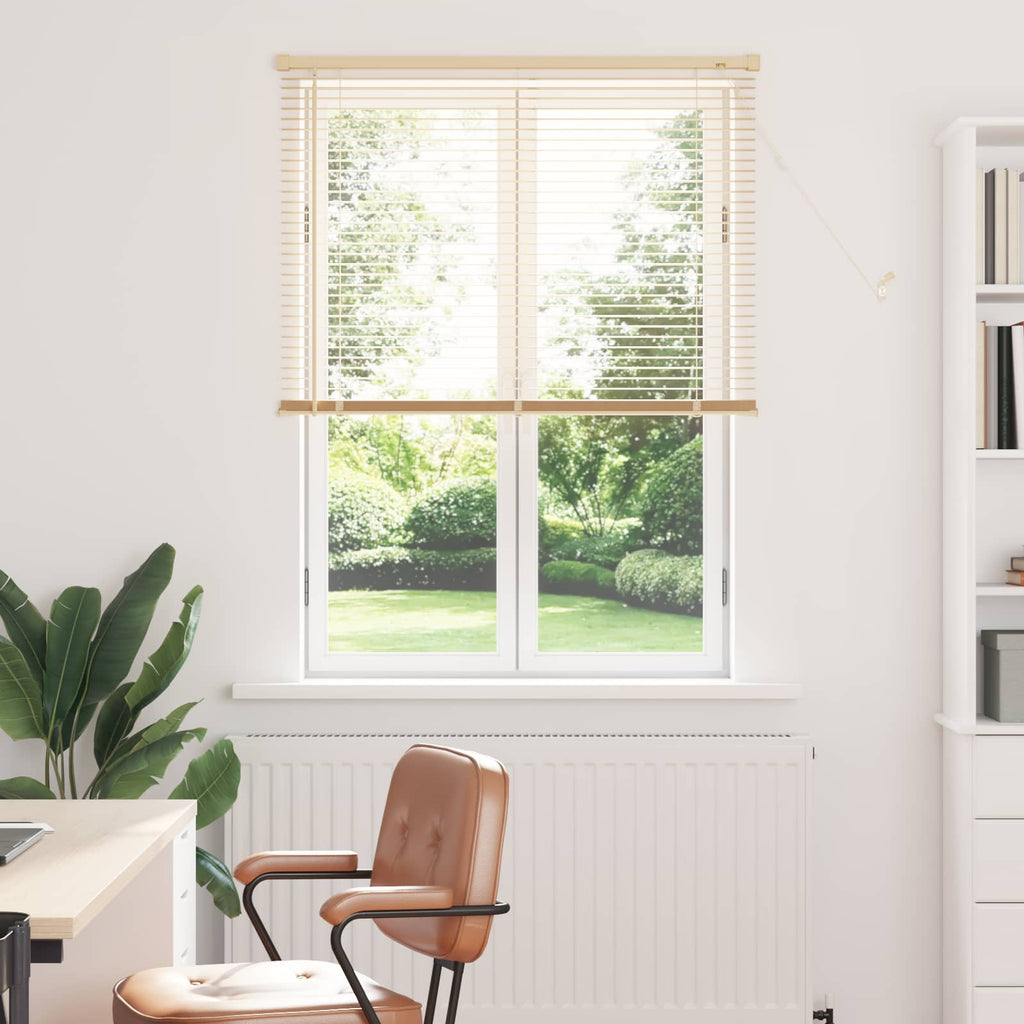 Jalousie Hellbraun mit Muster 150 x 90 cm 25 mm PVC