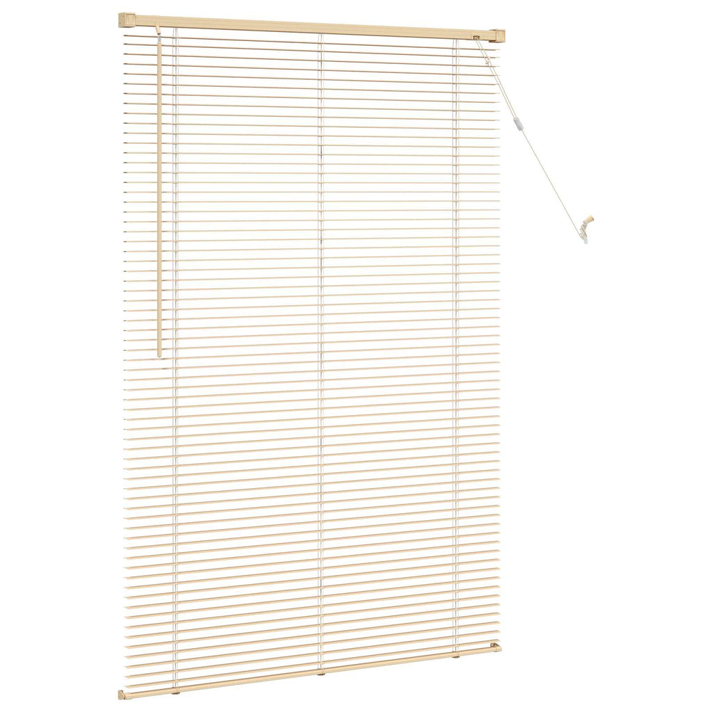 Jalousie Hellbraun mit Muster 150 x 90 cm 25 mm PVC