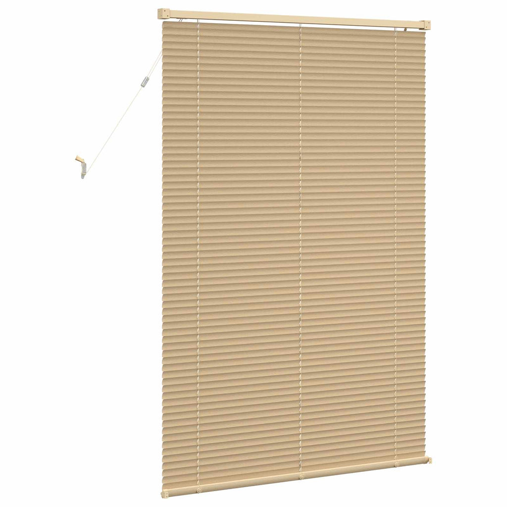 Jalousie Hellbraun mit Muster 150 x 90 cm 25 mm PVC