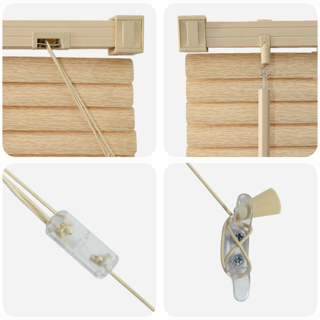 Jalousie Hellbraun mit Muster 150 x 100 cm 25 mm PVC