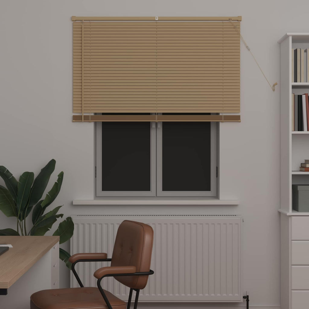 Jalousie Hellbraun mit Muster 150 x 110 cm 25 mm PVC