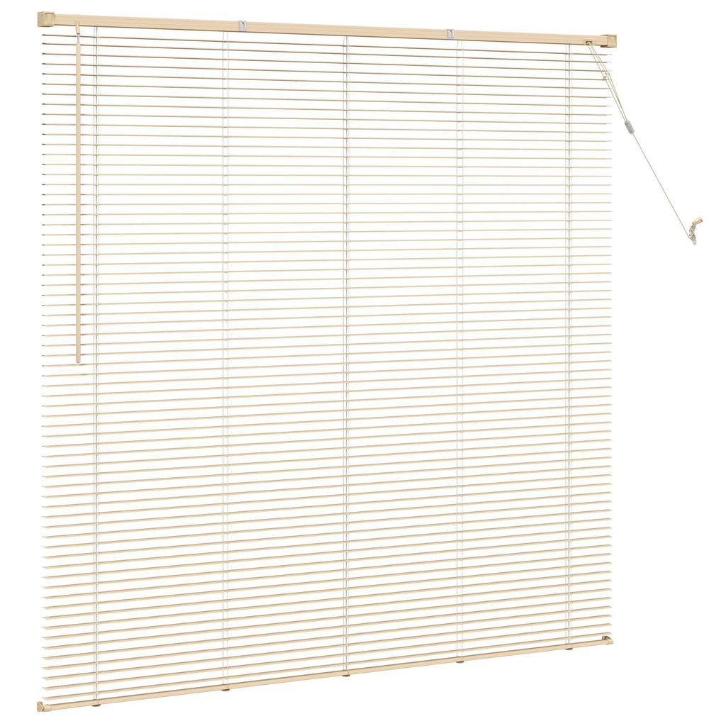 Jalousie Hellbraun mit Muster 150 x 140 cm 25 mm PVC