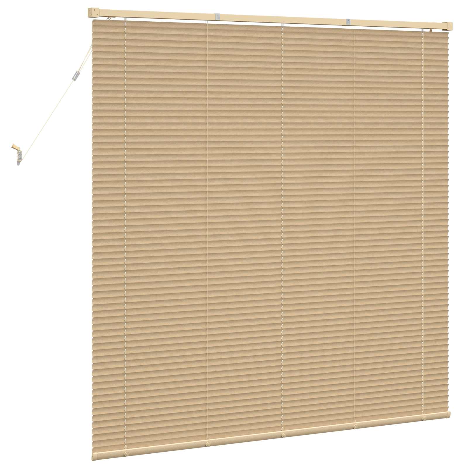 Jalousie Hellbraun mit Muster 150 x 140 cm 25 mm PVC