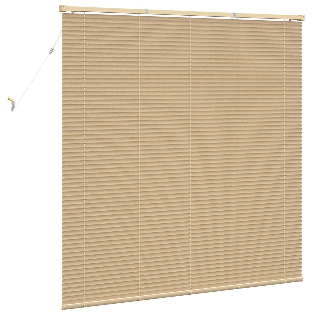 Jalousie Hellbraun mit Muster 150 x 160 cm 25 mm PVC