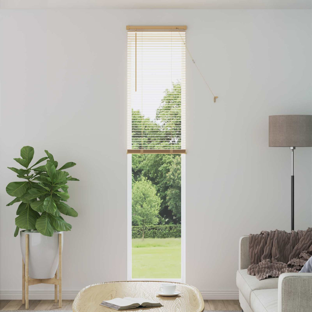 Jalousie Hellbraun mit Muster 213 x 50 cm 25 mm PVC