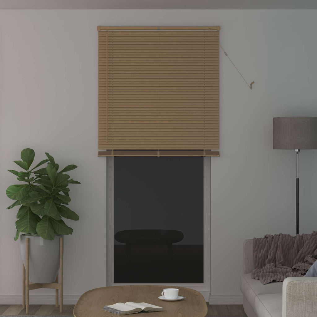 Jalousie Hellbraun mit Muster 213 x 100 cm 25 mm PVC
