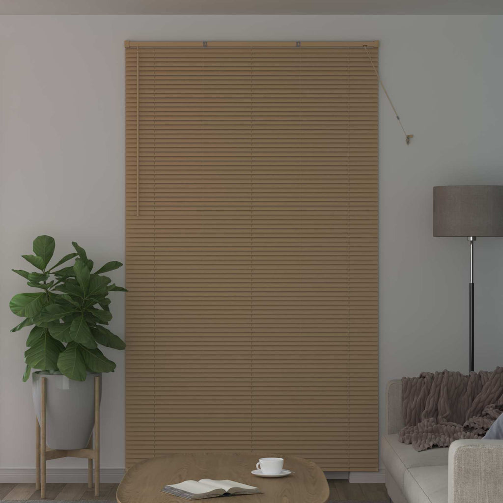 Jalousie Hellbraun mit Muster 213 x 130 cm 25 mm PVC
