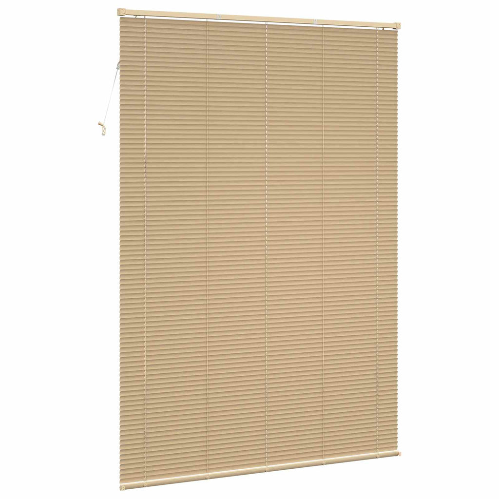 Jalousie Hellbraun mit Muster 213 x 160 cm 25 mm PVC