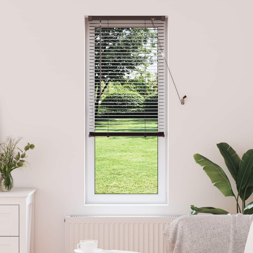 Jalousie Dunkelbraun mit Muster 150 x 60 cm 25 mm PVC