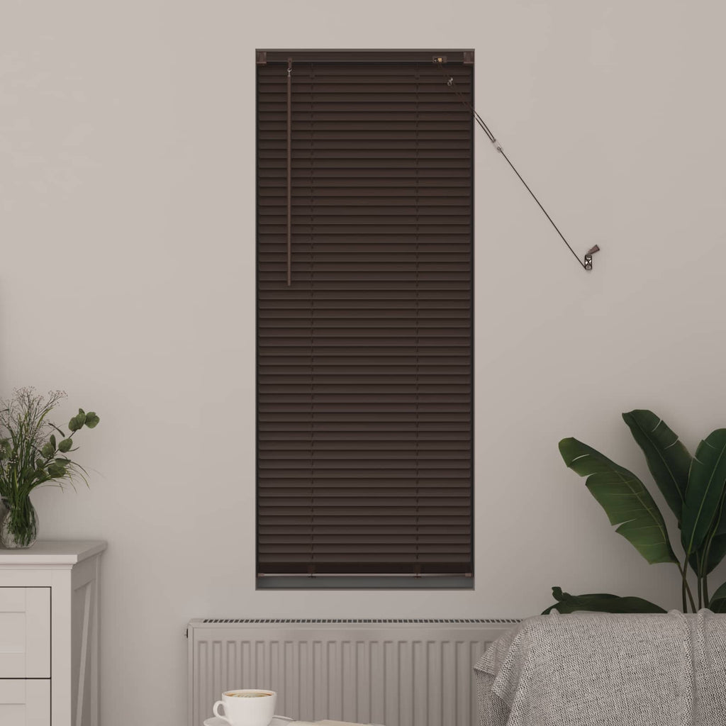 Jalousie Dunkelbraun mit Muster 150 x 60 cm 25 mm PVC