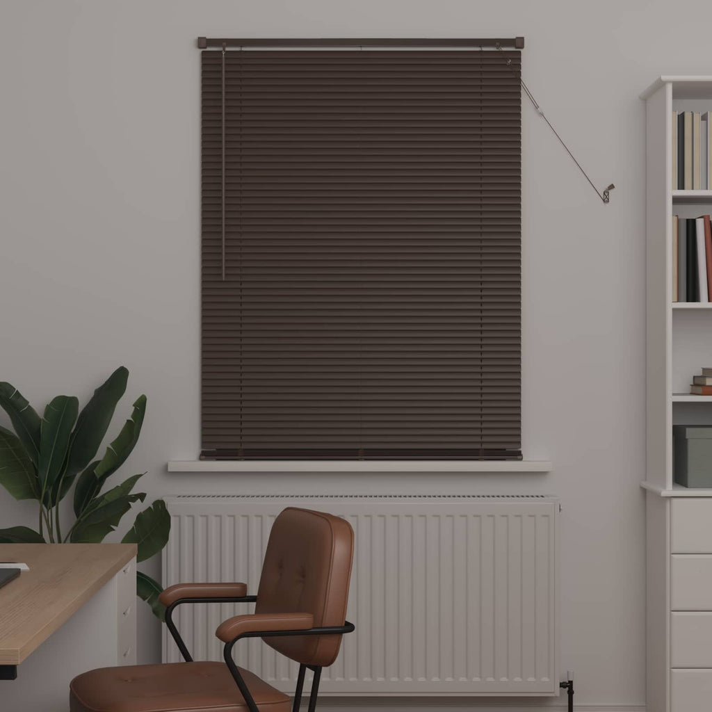 Jalousie Dunkelbraun mit Muster 150 x 70 cm 25 mm PVC