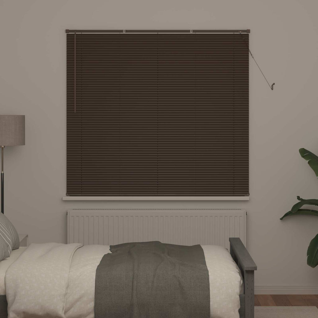 Jalousie Dunkelbraun mit Muster 150 x 130 cm 25 mm PVC