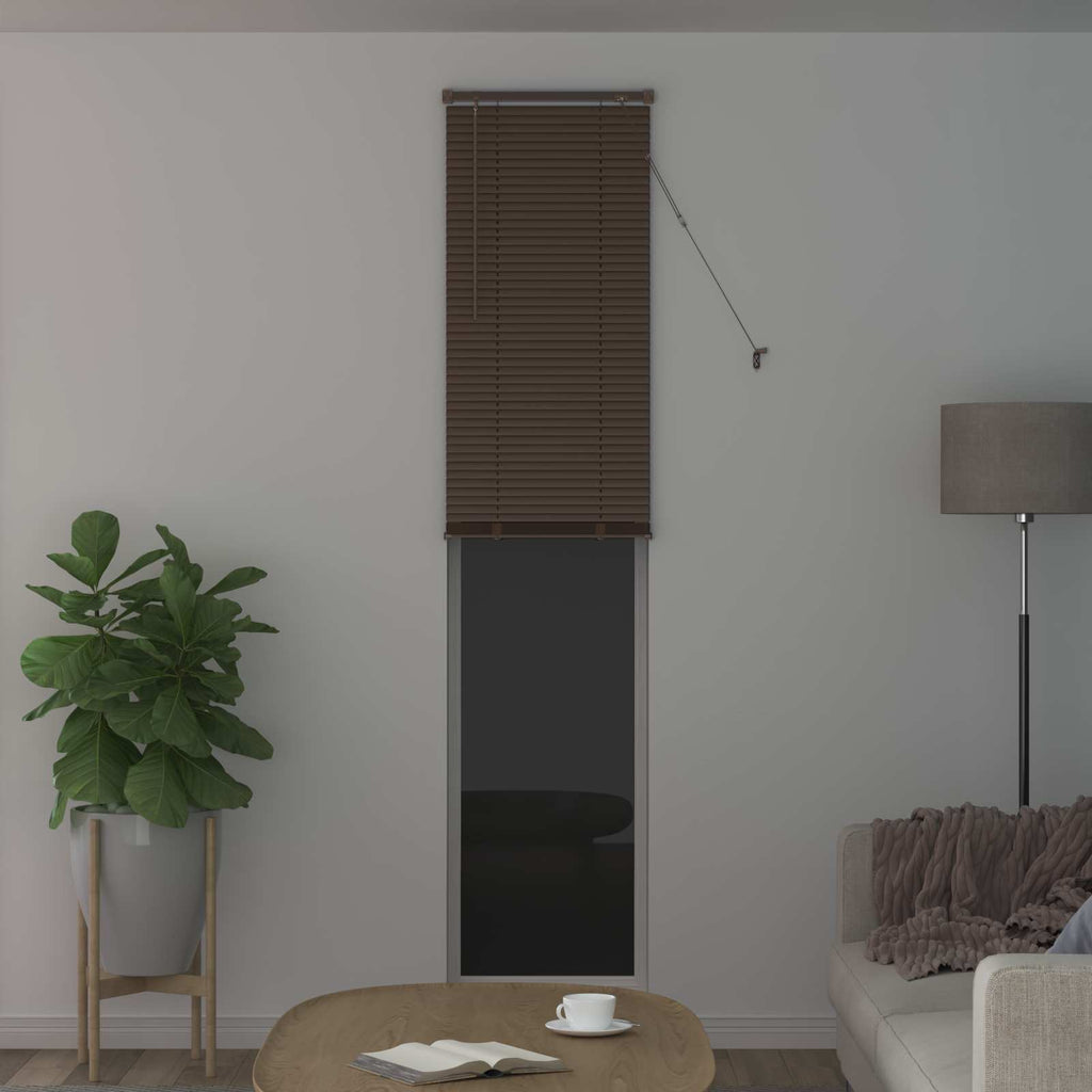 Jalousie Dunkelbraun mit Muster 213 x 50 cm 25 mm PVC