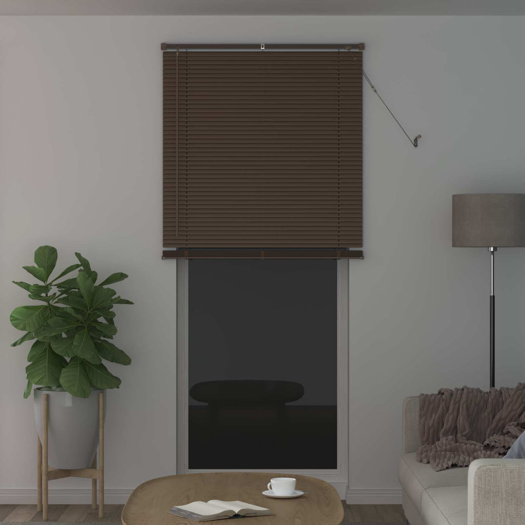Jalousie Dunkelbraun mit Muster 213 x 80 cm 25 mm PVC
