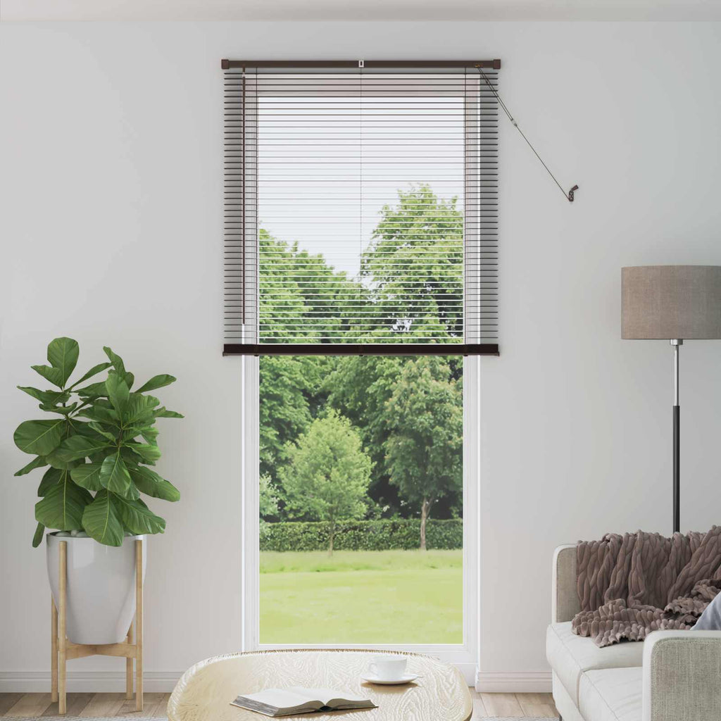 Jalousie Dunkelbraun mit Muster 213 x 90 cm 25 mm PVC