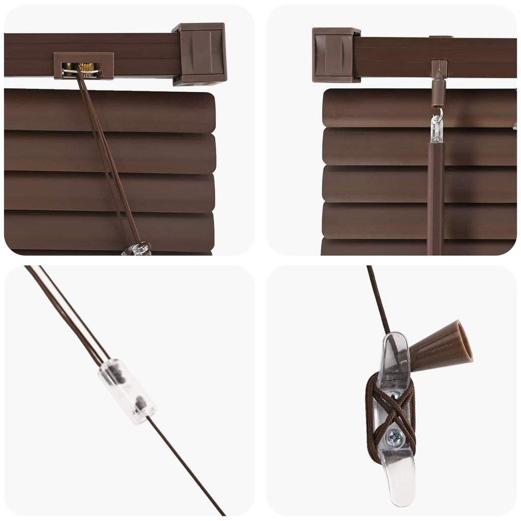 Jalousie Dunkelbraun mit Muster 213 x 150 cm 25 mm PVC