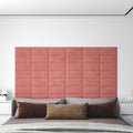 Wandkopfteilen 12 pcs Rosa Samt