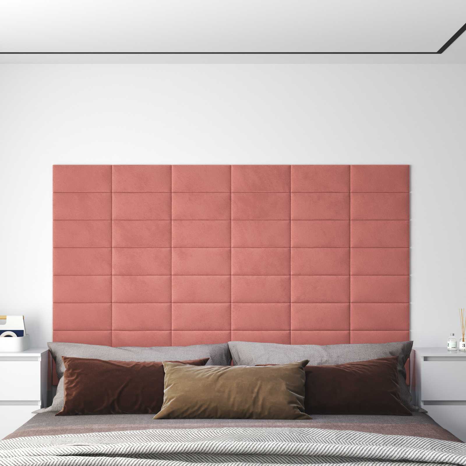 Wandkopfteilen 12 pcs Rosa Samt
