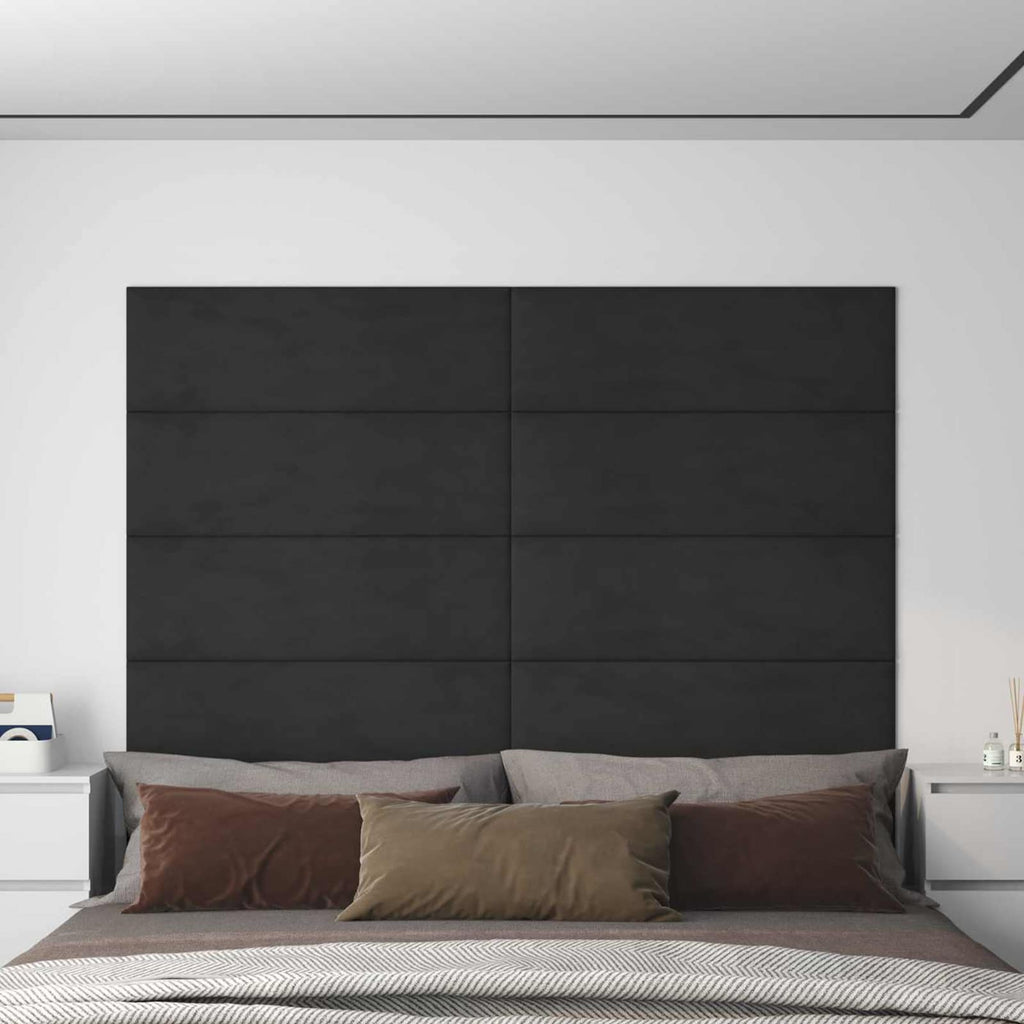 Wandkopfteilen 12 pcs Schwarz Samt