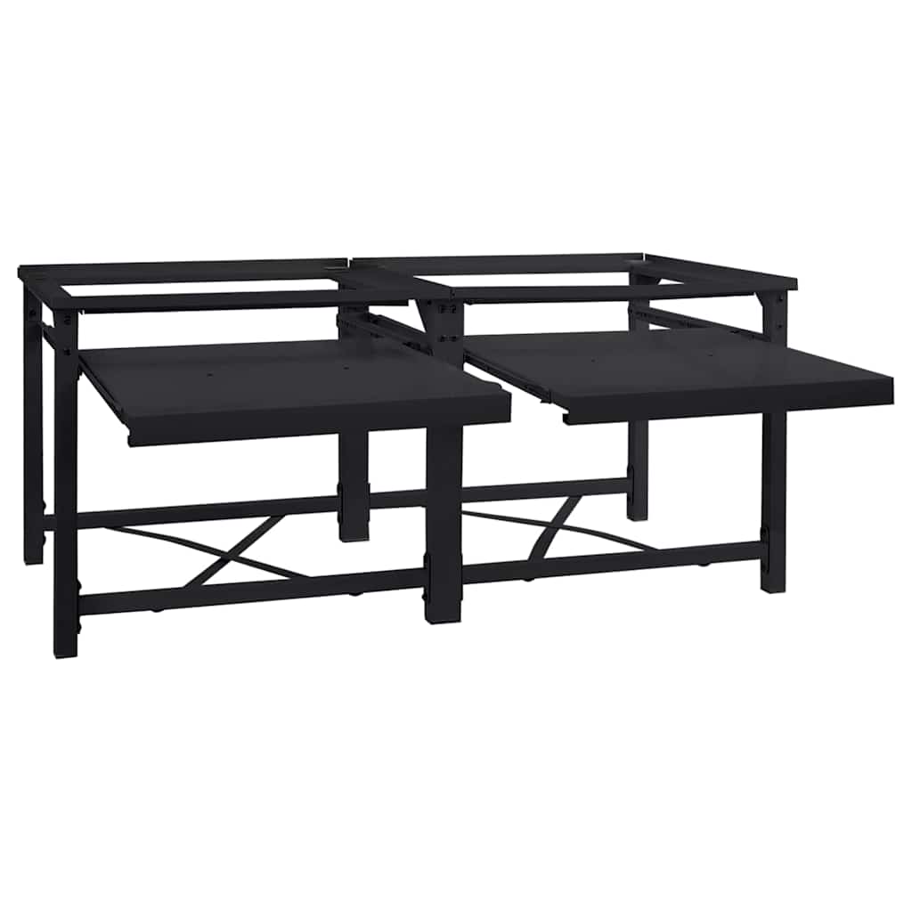 Waschmaschinen-Podest 2 Stk. Schwarz 120 x 56 x 52 cm Stahl