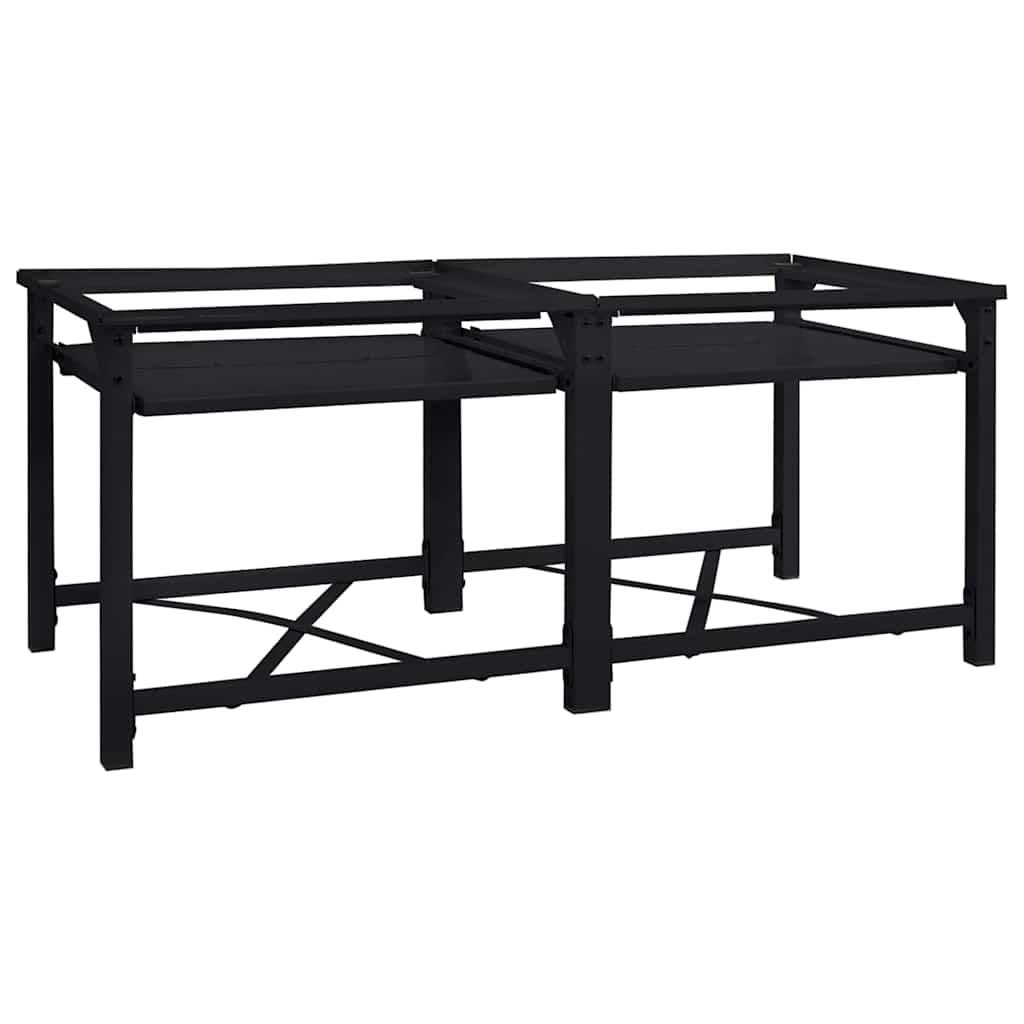 Waschmaschinen-Podest 2 Stk. Schwarz 120 x 56 x 52 cm Stahl