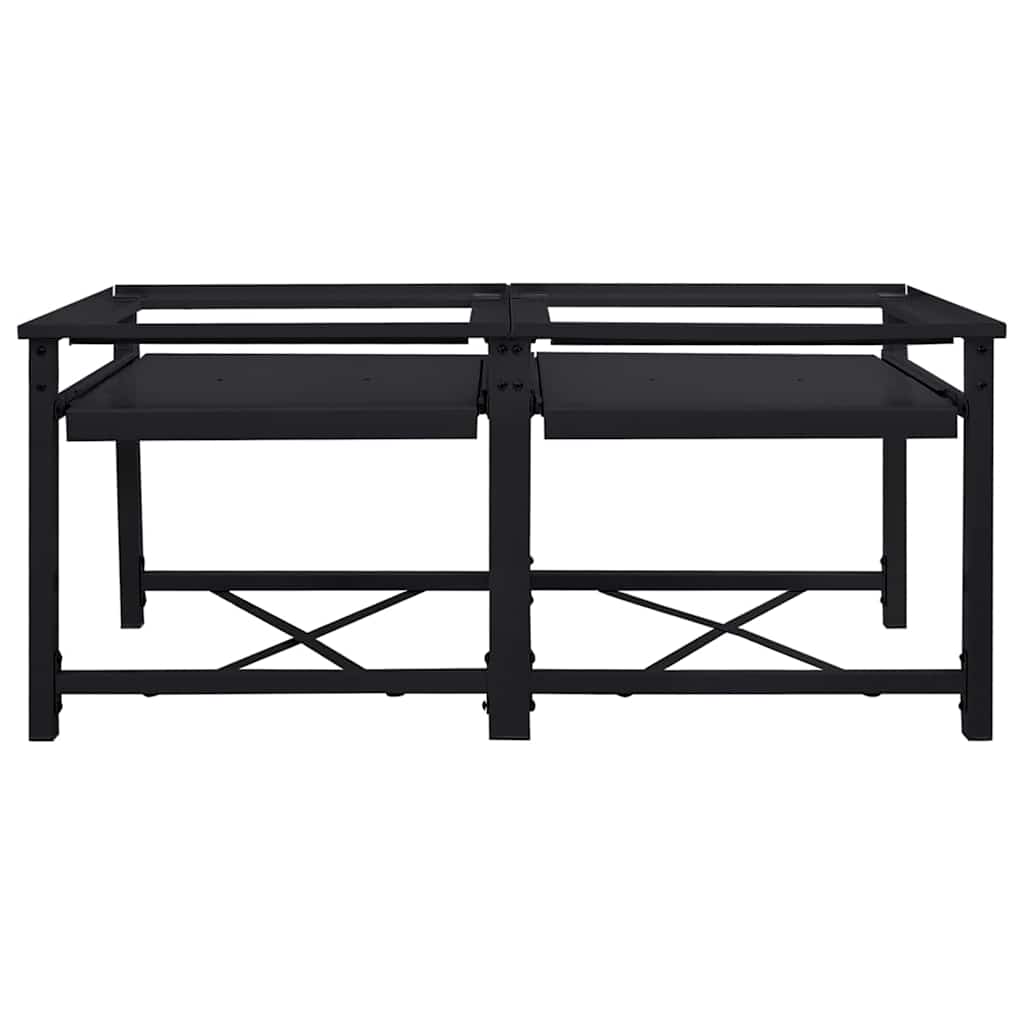 Waschmaschinen-Podest 2 Stk. Schwarz 120 x 56 x 52 cm Stahl