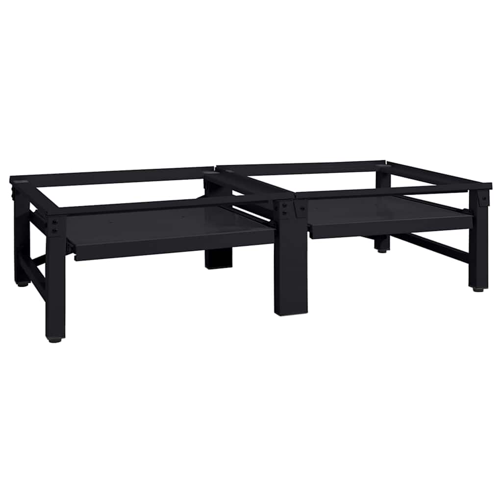 Waschmaschinen-Podest 2 pcs Schwarz 124,5 x 61,5 x 32,5 cm