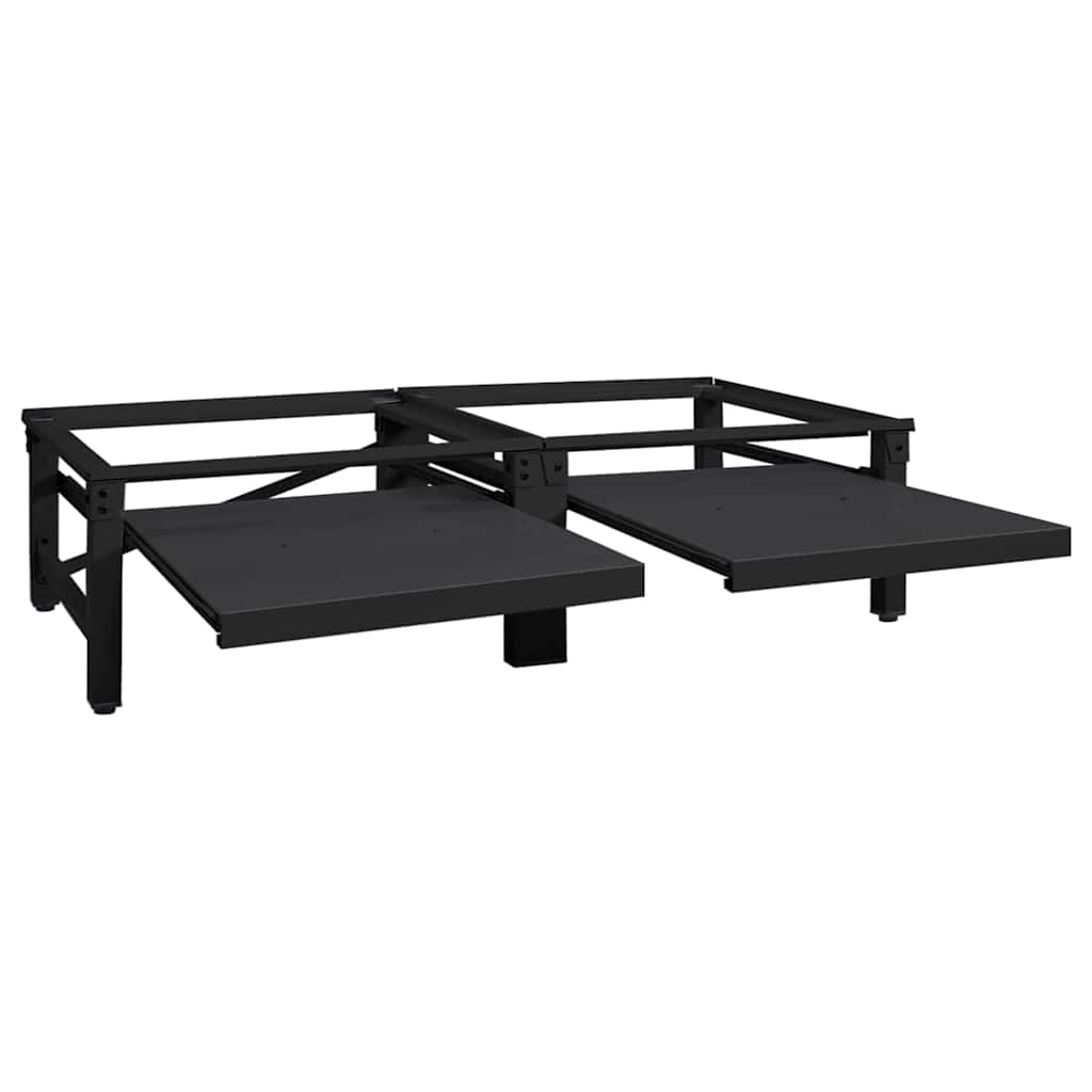 Waschmaschinen-Podest 2 pcs Schwarz 124,5 x 61,5 x 32,5 cm