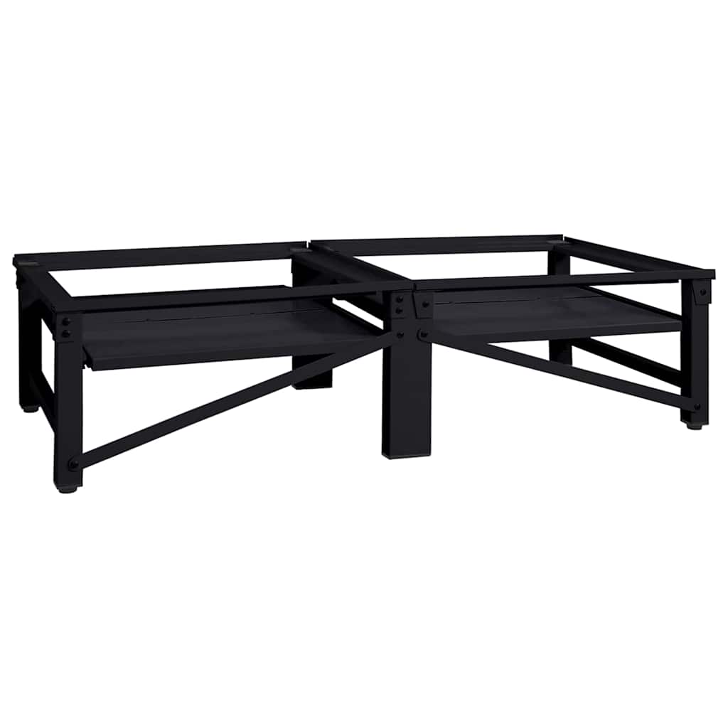 Waschmaschinen-Podest 2 pcs Schwarz 124,5 x 61,5 x 32,5 cm
