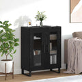 Sideboard Schwarz Eichen-Optik 69,5 x 34 x 90 cm Holzwerkstoff