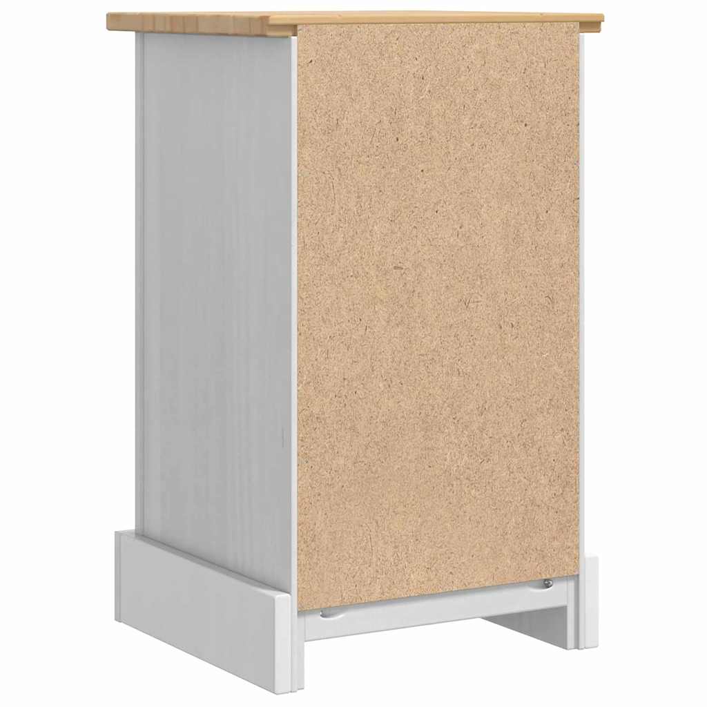 Nachttisch Corona Weiß 35 x 32,5 x 58 cm Massives Kiefernholz