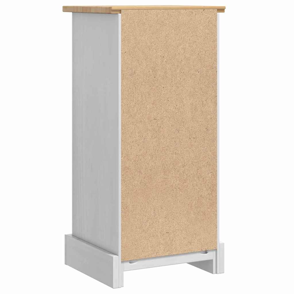 Nachttisch Corona Weiß 35 x 32,5 x 74 cm Massives Kiefernholz