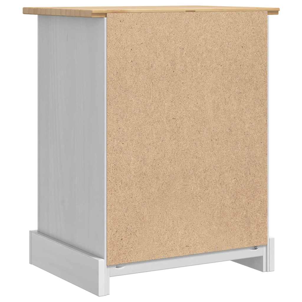 Nachttisch Corona Weiß 53 x 39 x 66 cm Massives Kiefernholz