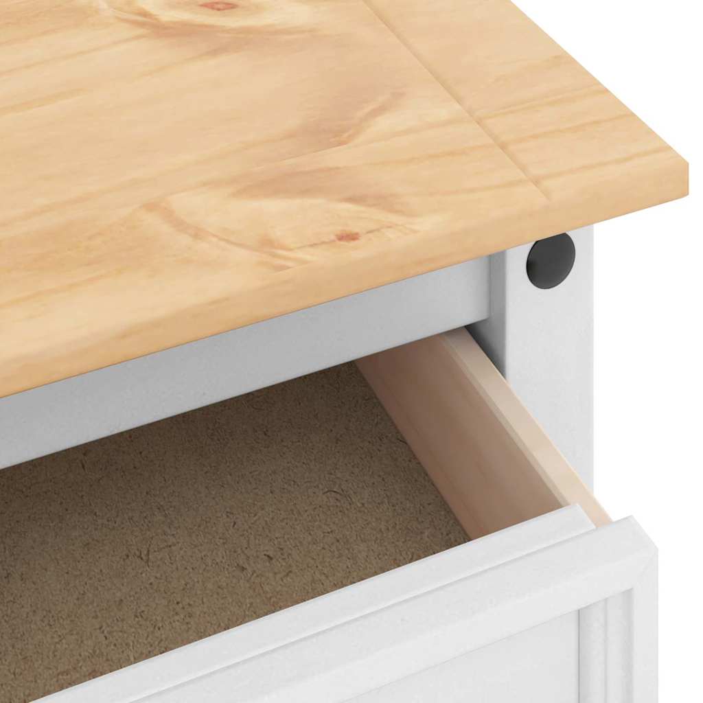 Beistelltisch Corona Weiß 50 x 50 x 50 cm Massives Kiefernholz