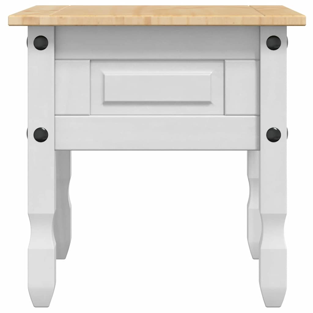 Beistelltisch Corona Weiß 50 x 50 x 50 cm Massives Kiefernholz