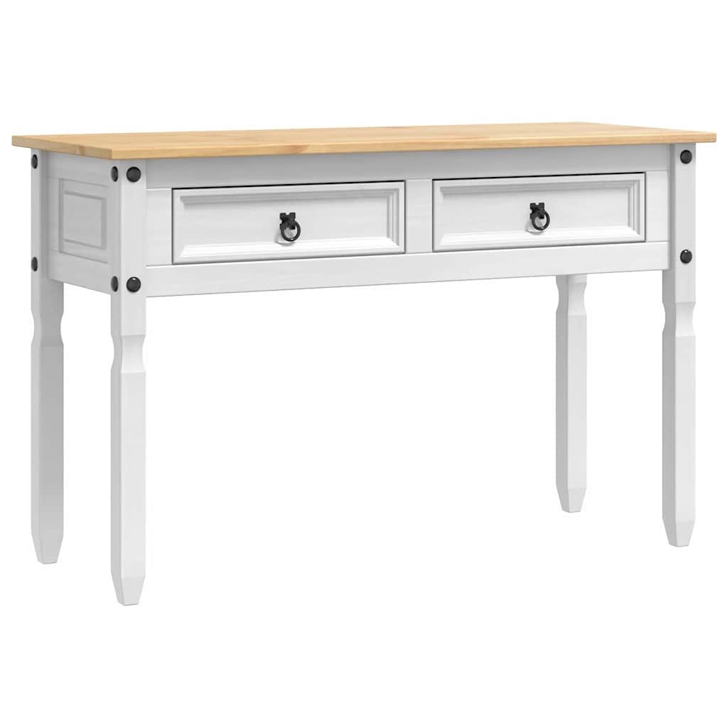 Beistelltisch Corona Weiß 115 x 46 x 73 cm Massives Kiefernholz